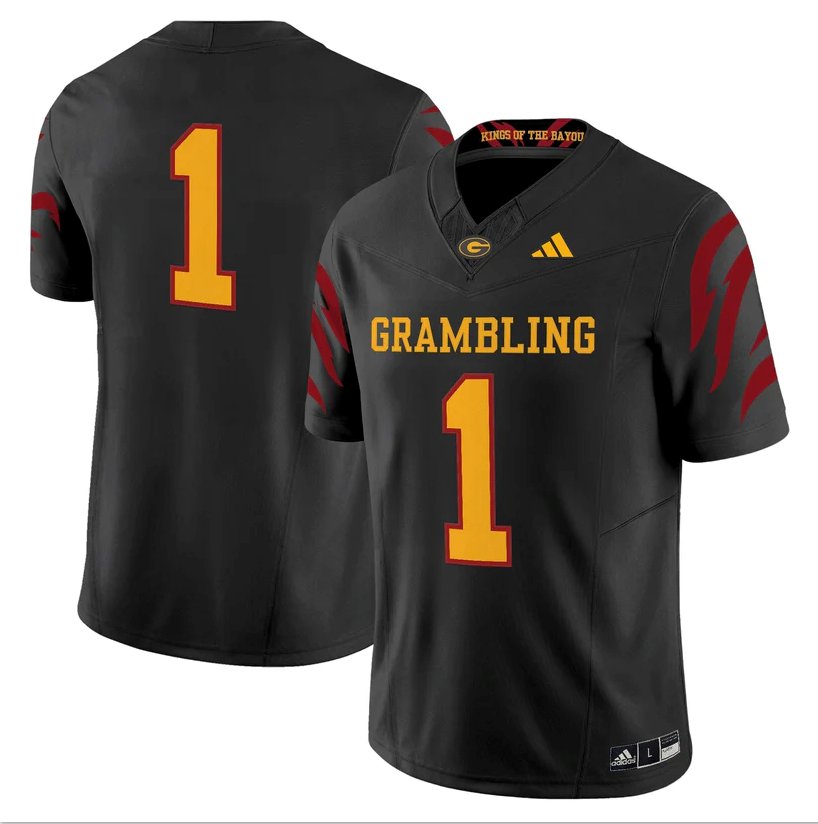 Team Jersey #1 Grambling Tigers 2025 Vapor Limited Stitched Black