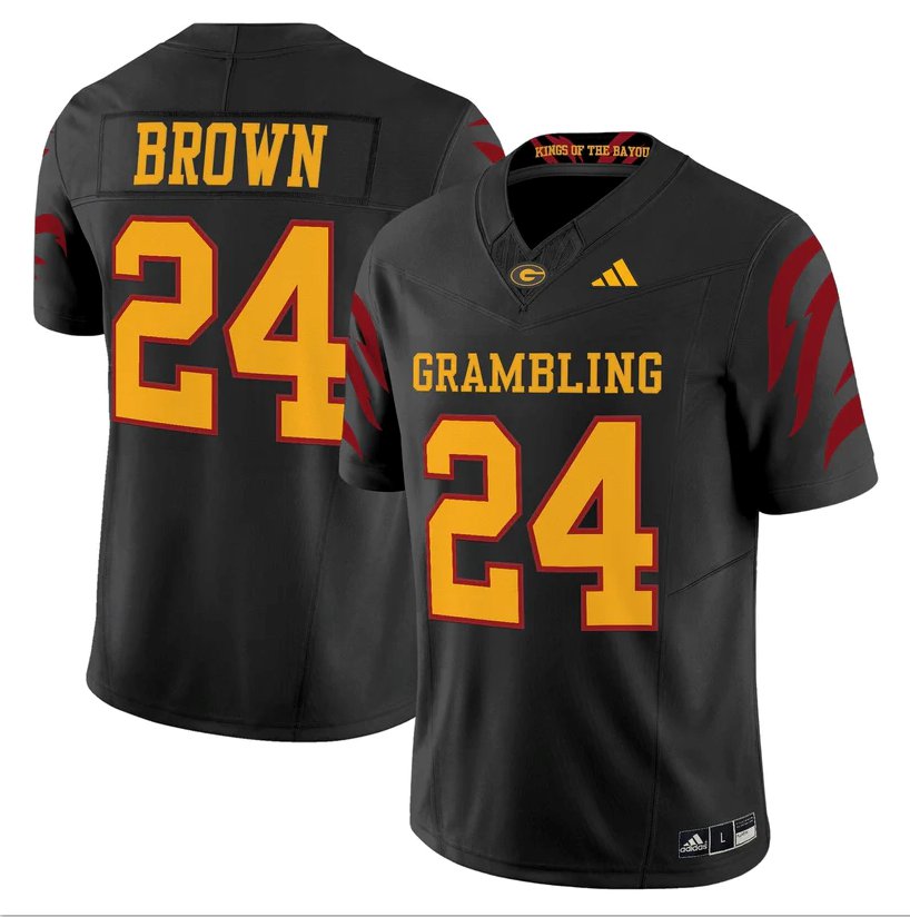 Willie Brown Jersey #24 Grambling Tigers 2025 Vapor Limited Stitched Black