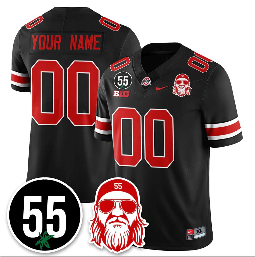 Custom Ohio State Buckeyes Jersey Nick Mangold Patch Limited Stitched Black