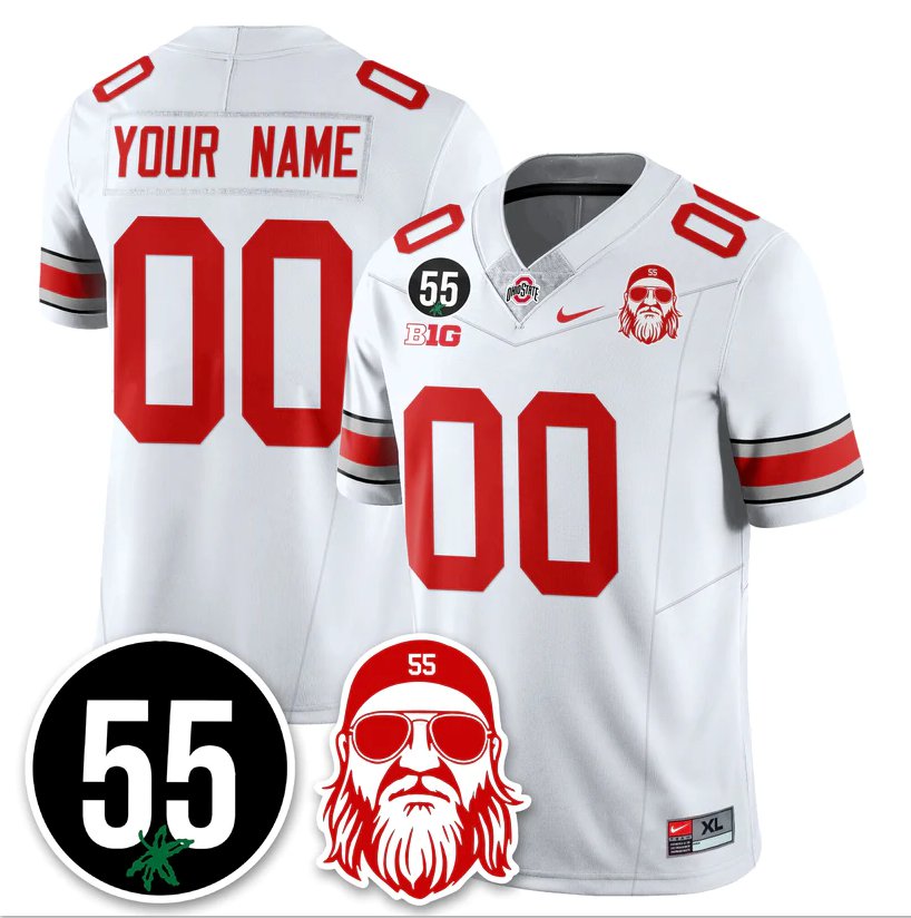 Custom Ohio State Buckeyes Jersey Nick Mangold Patch Limited Stitched White