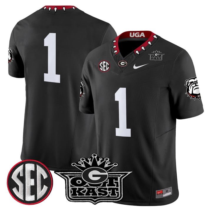 Team Jersey #1 Outkast x Georgia Bulldogs Vapor Limited Stitched Black