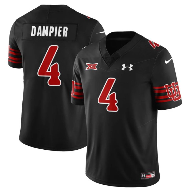 Devon Dampier Jersey #4 Utah Football 2025 Dark Mode Limited Stitched Black