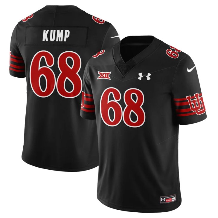 Jaren Kump Jersey #68 Utah Football 2025 Dark Mode Limited Stitched Black