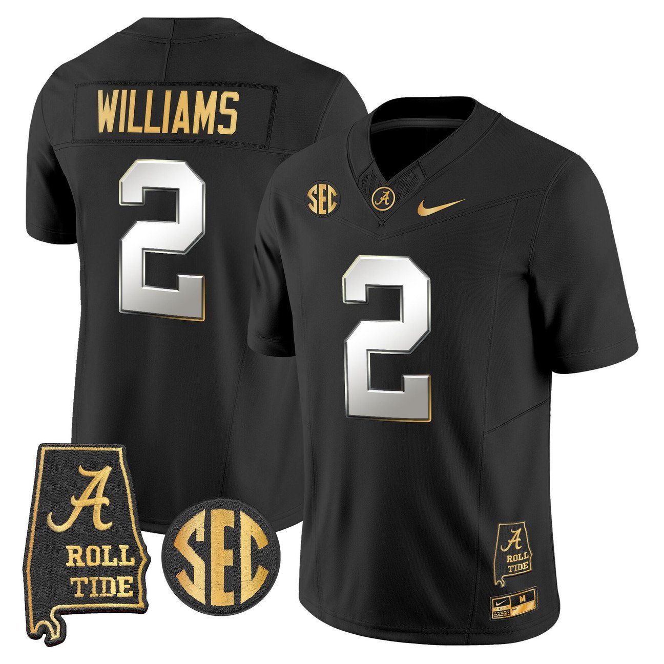 Ryan Williams Jersey #2 Alabama Crimson Tide 2025 Vapor Stitched Black Limited