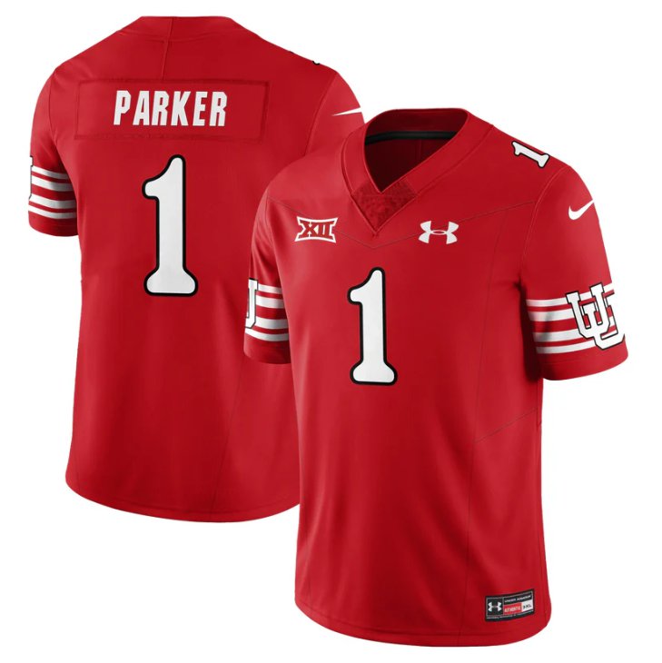 Wayshawn Parker Jersey #1 Utah Football 2025 Dark Mode Limited Stitched Red