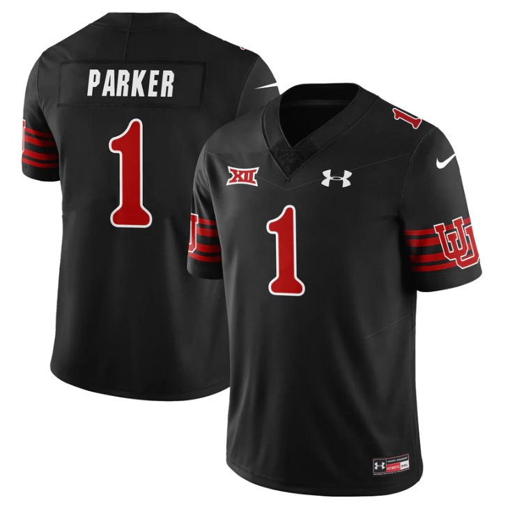 Wayshawn Parker Jersey #1 Utah Football 2025 Dark Mode Limited Stitched Black