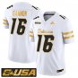 Rich Gannon Jersey #16 Delaware Blue Hens 2025 Gold Vapor Stitched White Gold