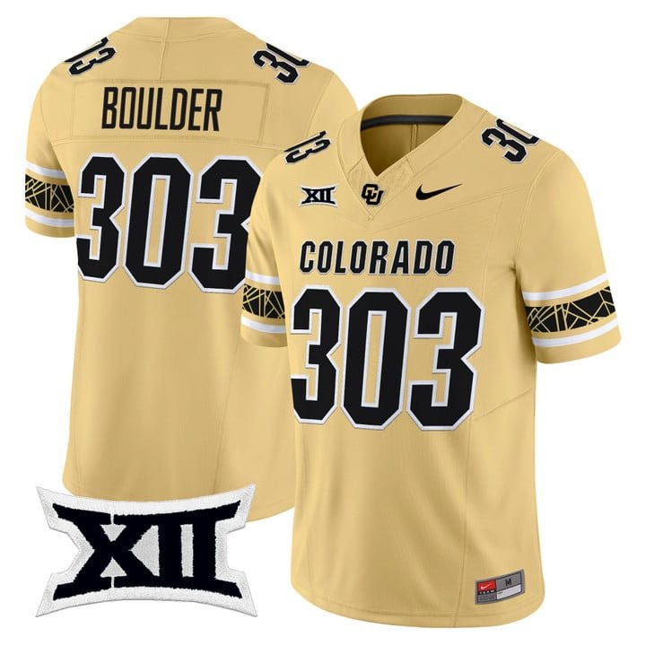 Boulder Jersey #303 Colorado Buffaloes 2025 Vapor Limited V2 Stitched Gold