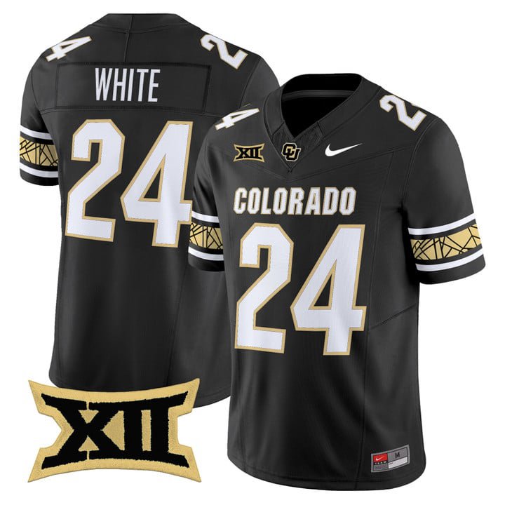 Byron White Jersey #24 Colorado Buffaloes 2025 Vapor Limited V2 Stitched Black