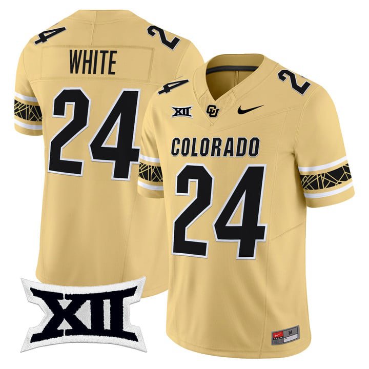 Byron White Jersey #24 Colorado Buffaloes 2025 Vapor Limited V2 Stitched Gold