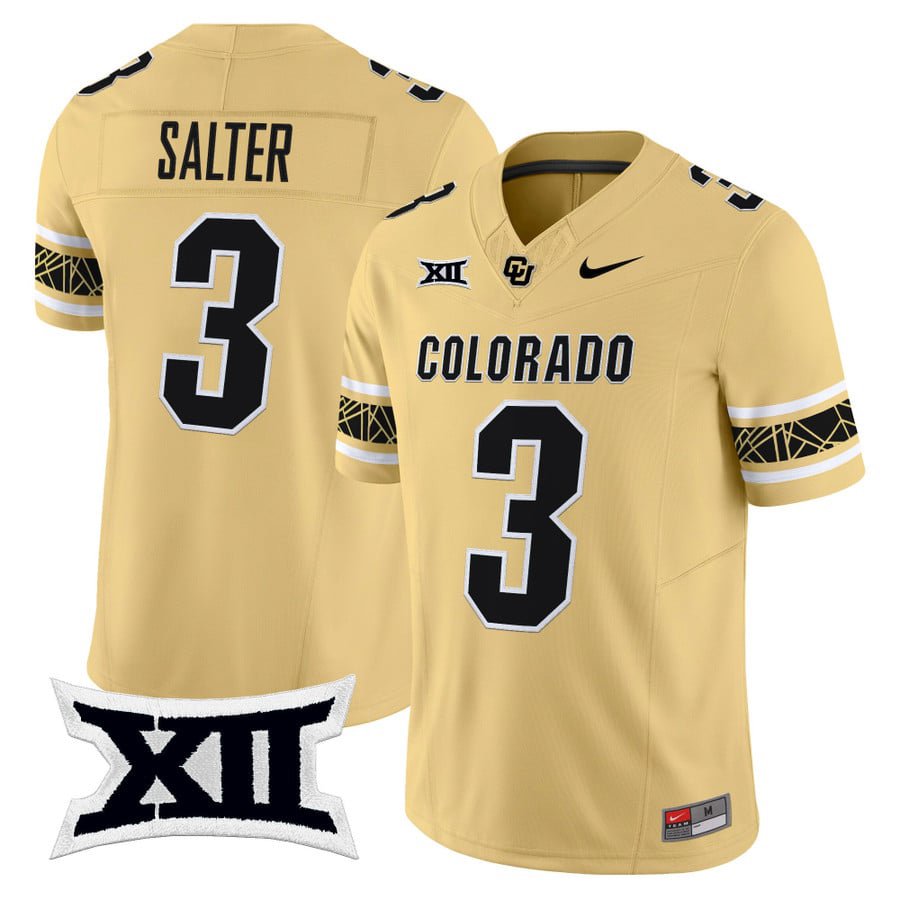 Kaidon Salter Jersey #3 Colorado Buffaloes 2025 Vapor Limited V2 Stitched Gold