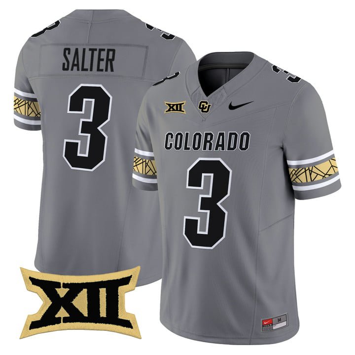 Kaidon Salter Jersey #3 Colorado Buffaloes 2025 Vapor Limited V2 Stitched Gray