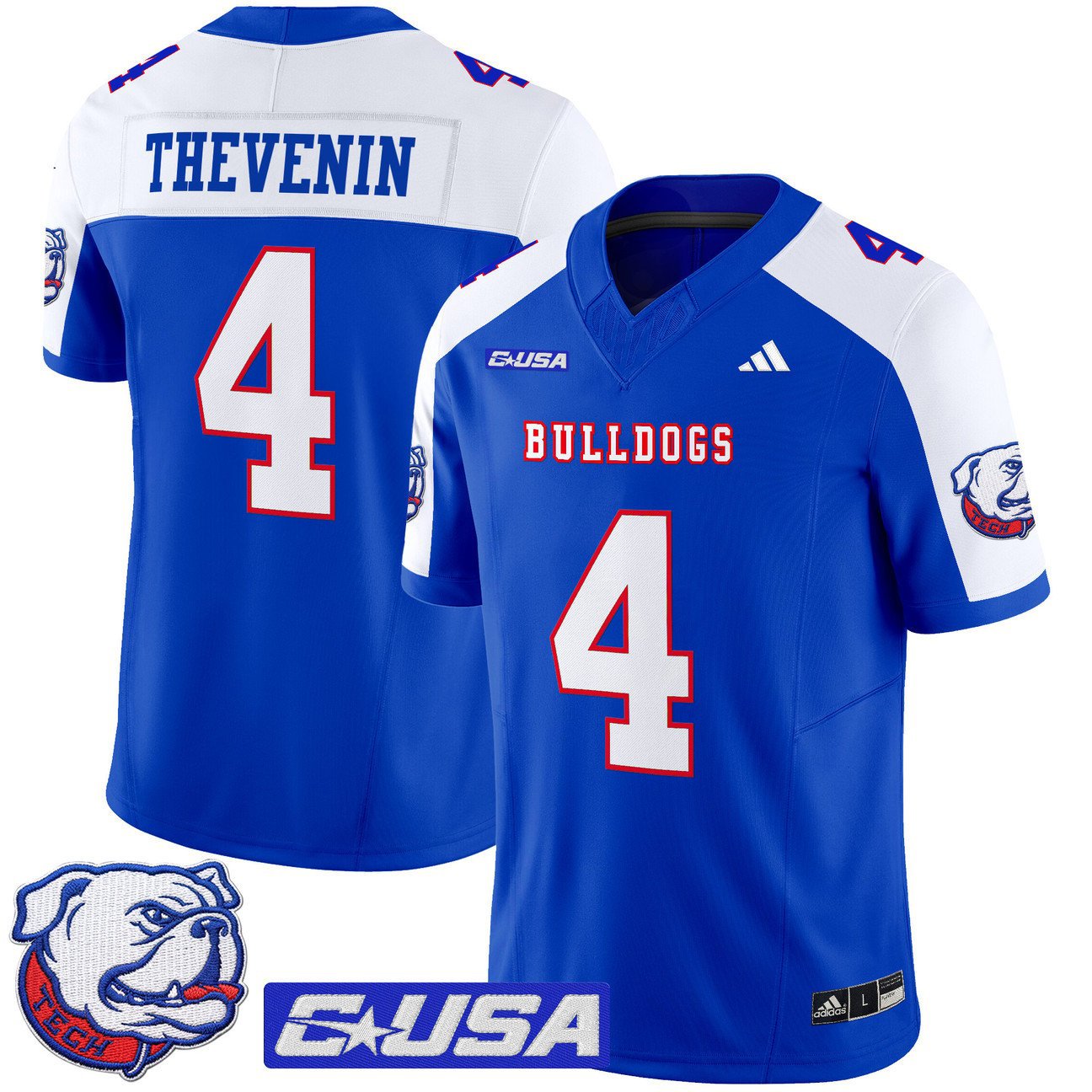 Clay Thevenin Jersey #4 Louisiana Tech Bulldogs 2025 Limited Stitched Royal Alter