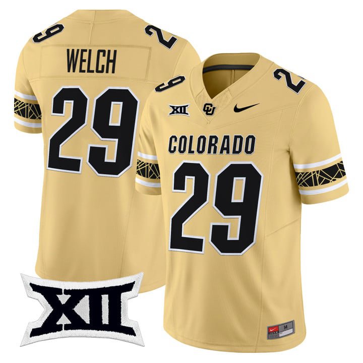 Micah Welch Jersey #29 Colorado Buffaloes 2025 Vapor Limited V2 Stitched Gold