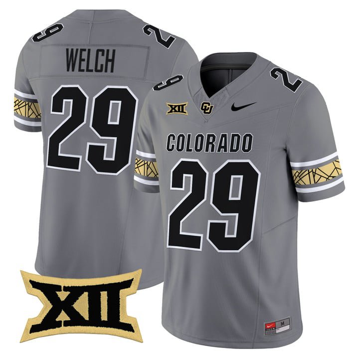 Micah Welch Jersey #29 Colorado Buffaloes 2025 Vapor Limited V2 Stitched Gray