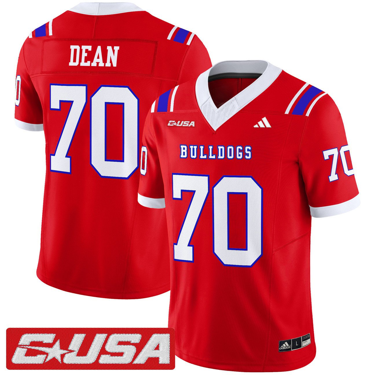 Fred Dean Jersey #70 Louisiana Tech Bulldogs 2025 Limited Stitched Red