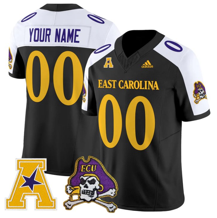 Custom East Carolina Pirates Jersey Name, Number 2025 Limited Stitched Black Alter