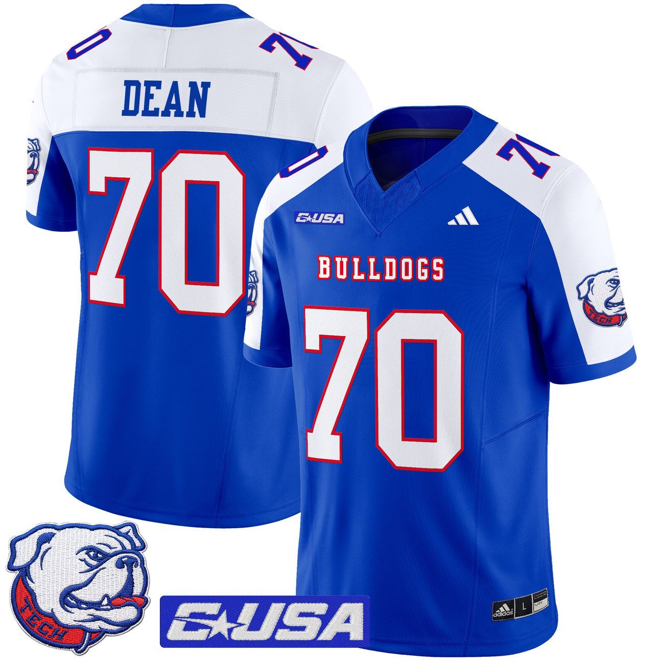 Fred Dean Jersey #70 Louisiana Tech Bulldogs 2025 Limited Stitched Royal ALter