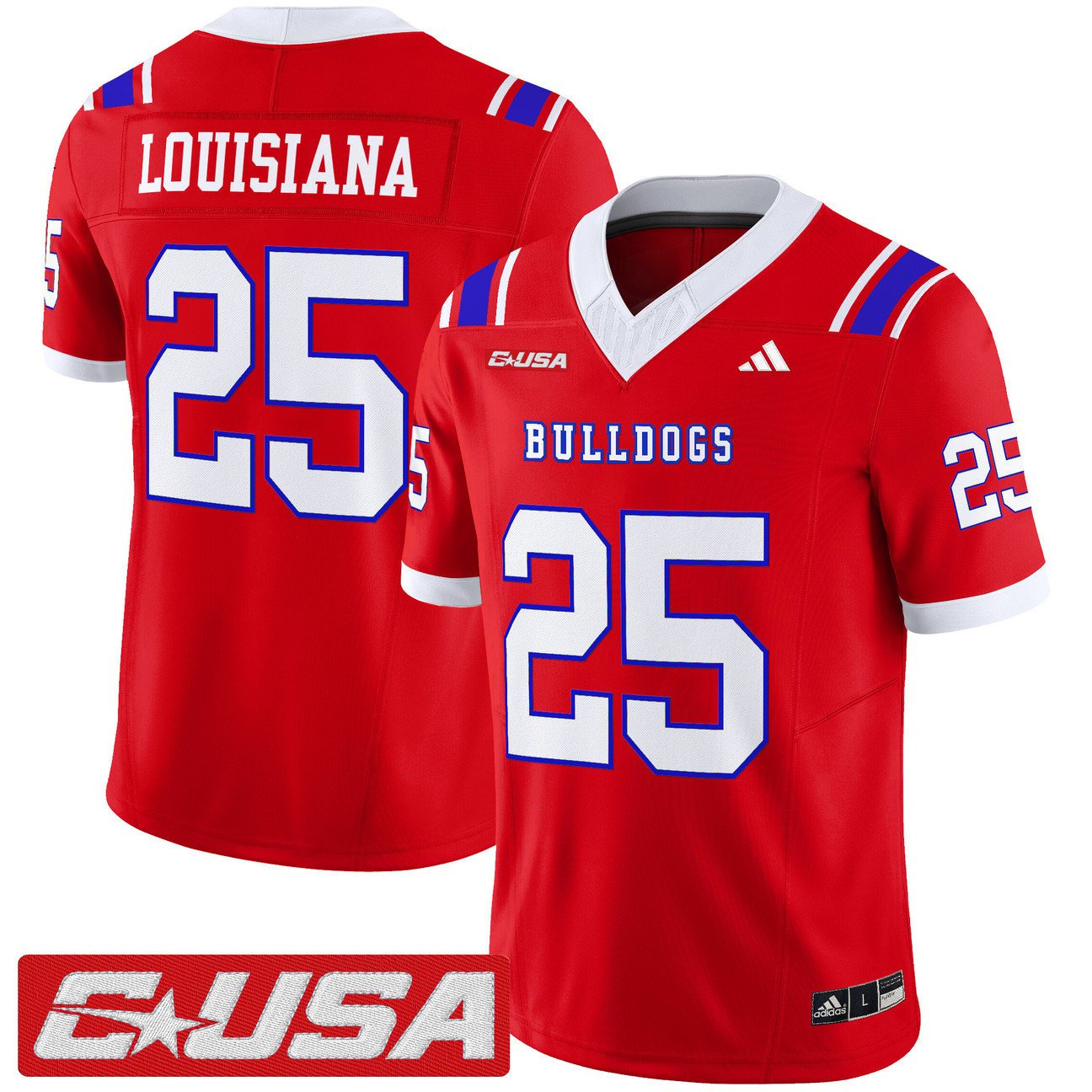Louisiana Jersey #25 Louisiana Tech Bulldogs 2025 Vapor Limited Stitched Red
