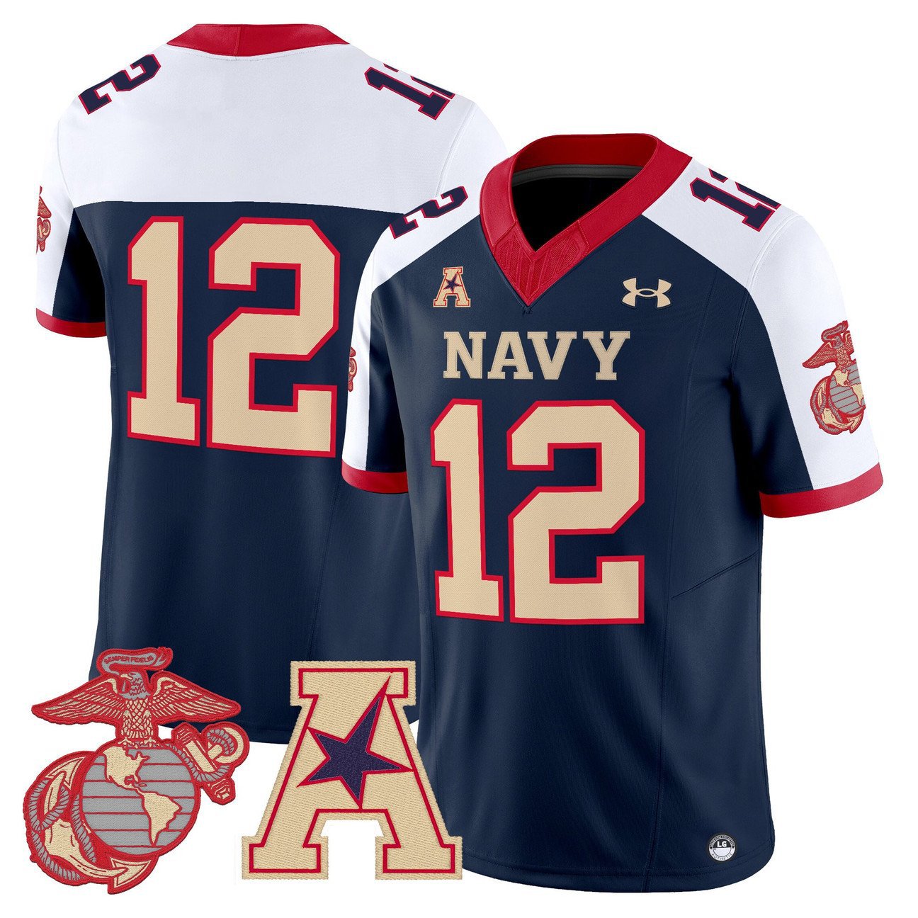 12th Man Jersey #12 Navy Midshipmen Vapor USMC Premier Stitched Navy Alter