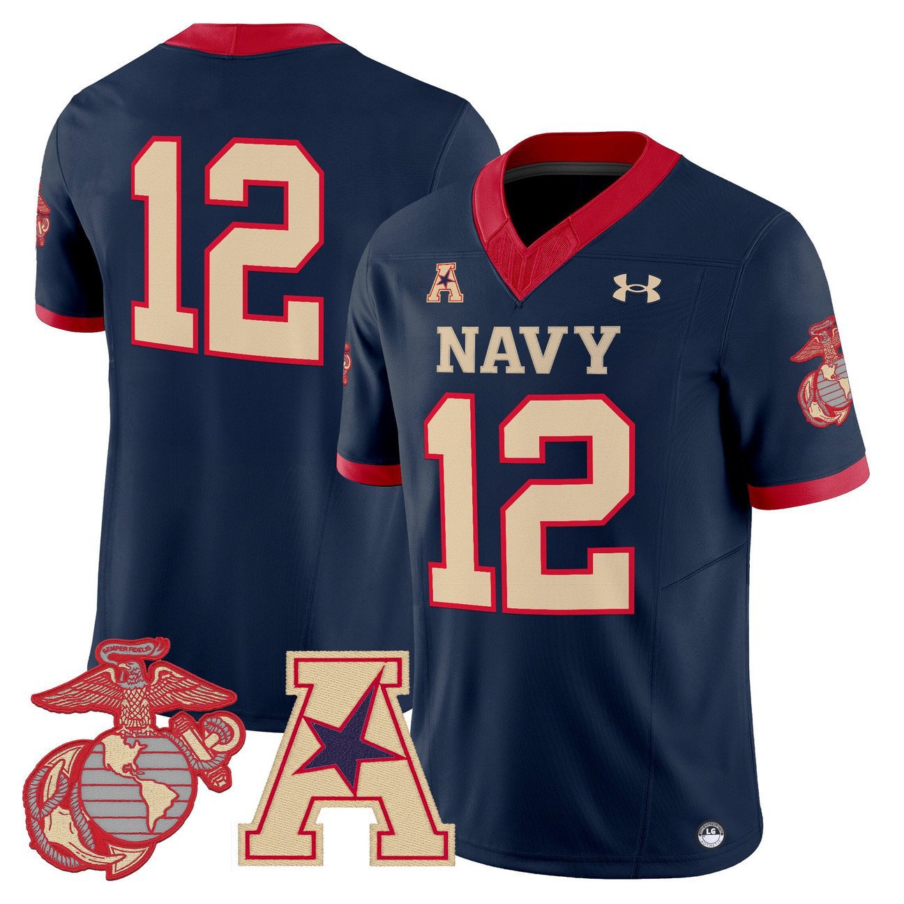 12th Man Jersey #12 Navy Midshipmen Vapor USMC Premier Stitched Navy