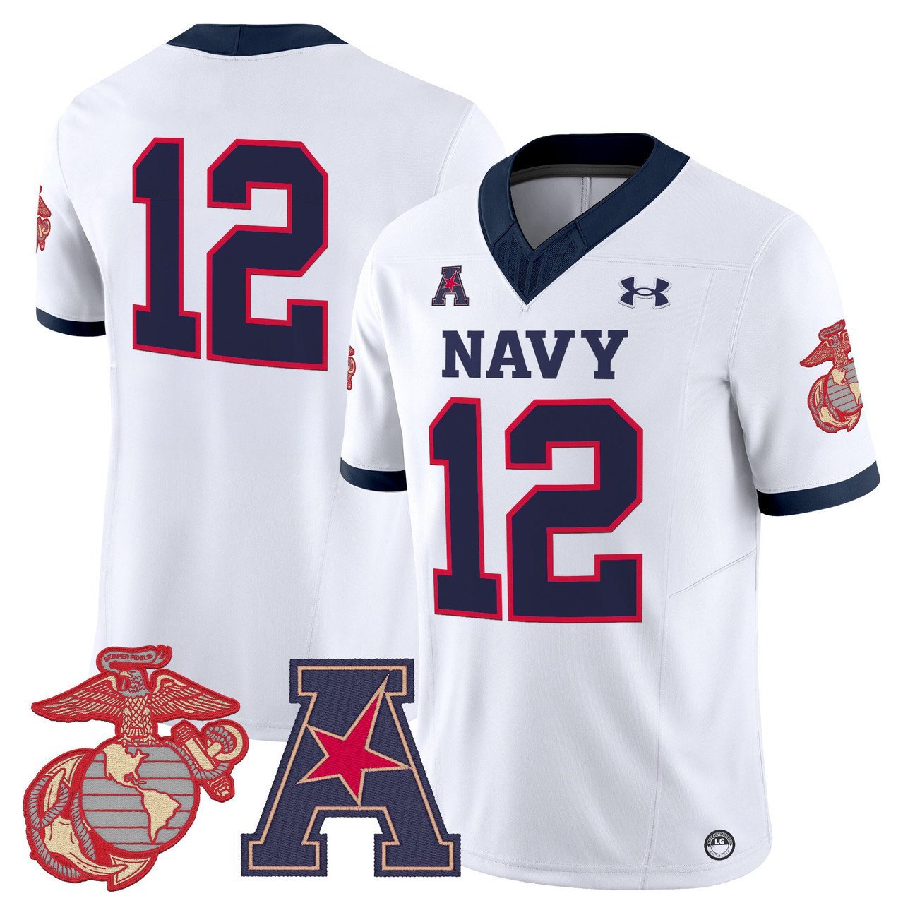 12th Man Jersey #12 Navy Midshipmen Vapor USMC Premier Stitched White