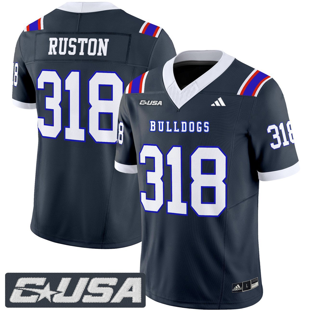 Ruston Jersey #318 Louisiana Tech Bulldogs 2025 Vapor Limited Stitched Navy