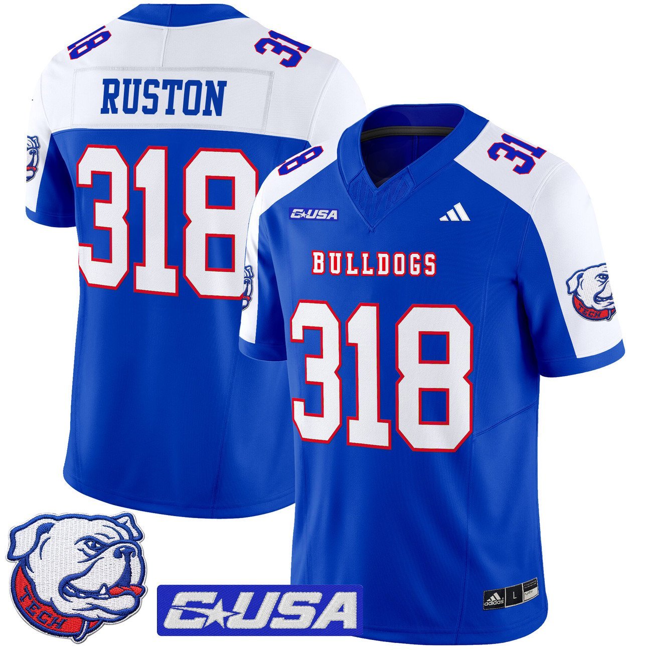 Ruston Jersey #318 Louisiana Tech Bulldogs 2025 Vapor Limited Stitched Royal Alter