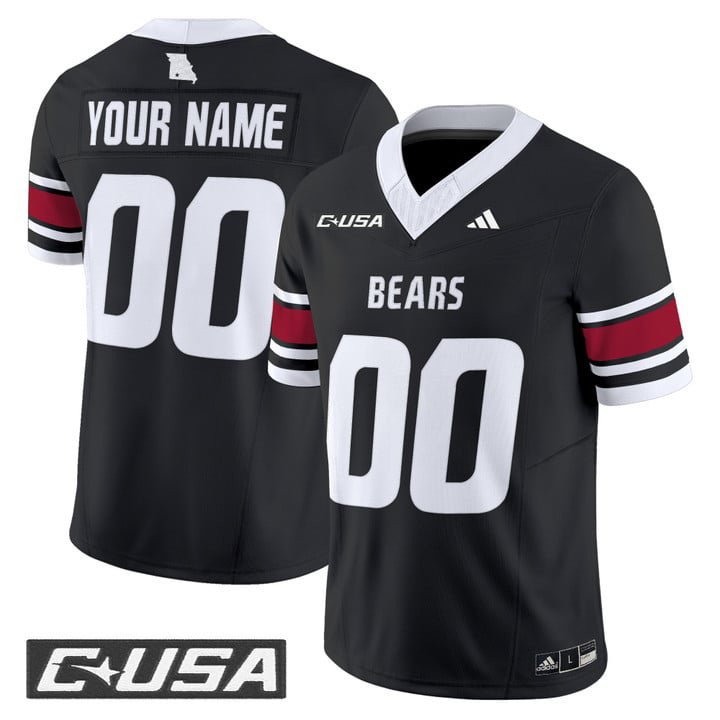 Custom Missouri State Bears Jersey 2025 Vapor Limited Stitched Black
