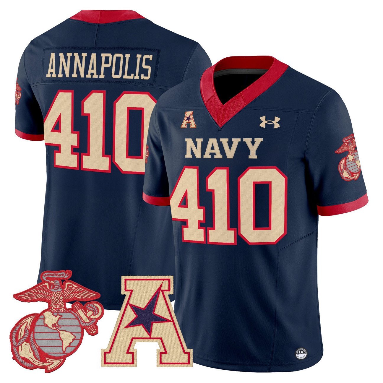 Annapolis Jersey #410 Navy Midshipmen Vapor USMC Premier Stitched Navy