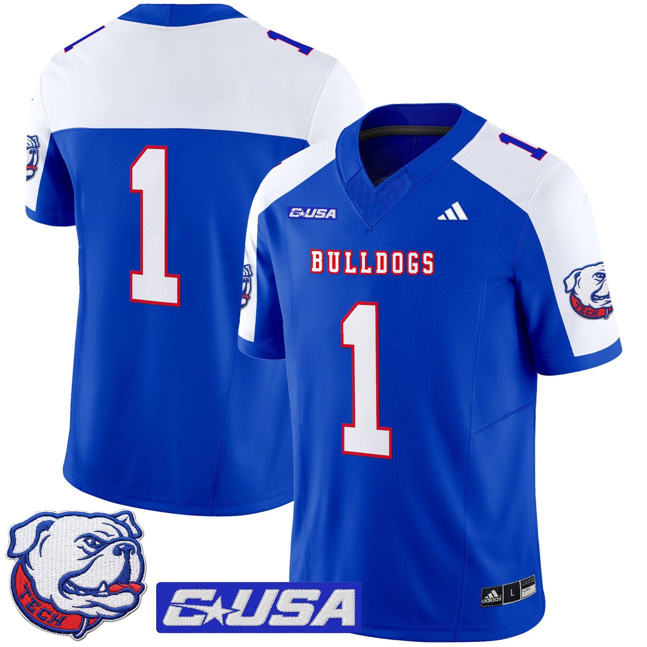 Team Jersey #1 Louisiana Tech Bulldogs 2025 Vapor Limited Stitched Royal Alter