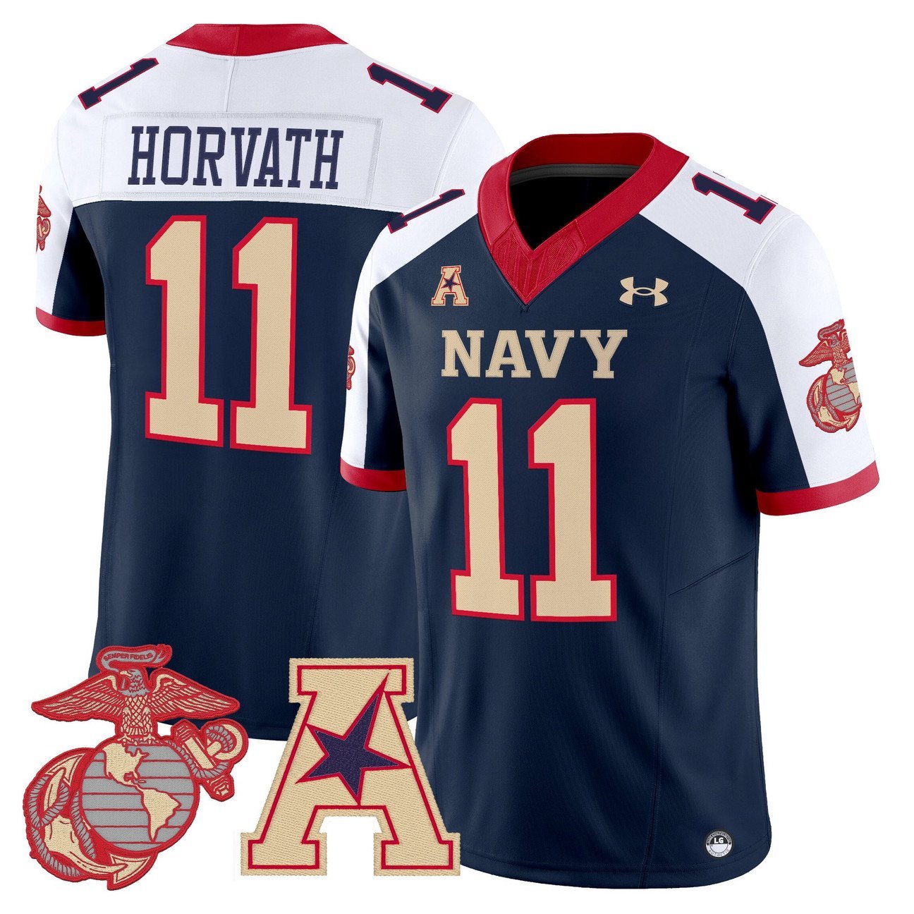 Blake Horvath Jersey #11 Navy Midshipmen Vapor USMC Premier Stitched Navy Alter