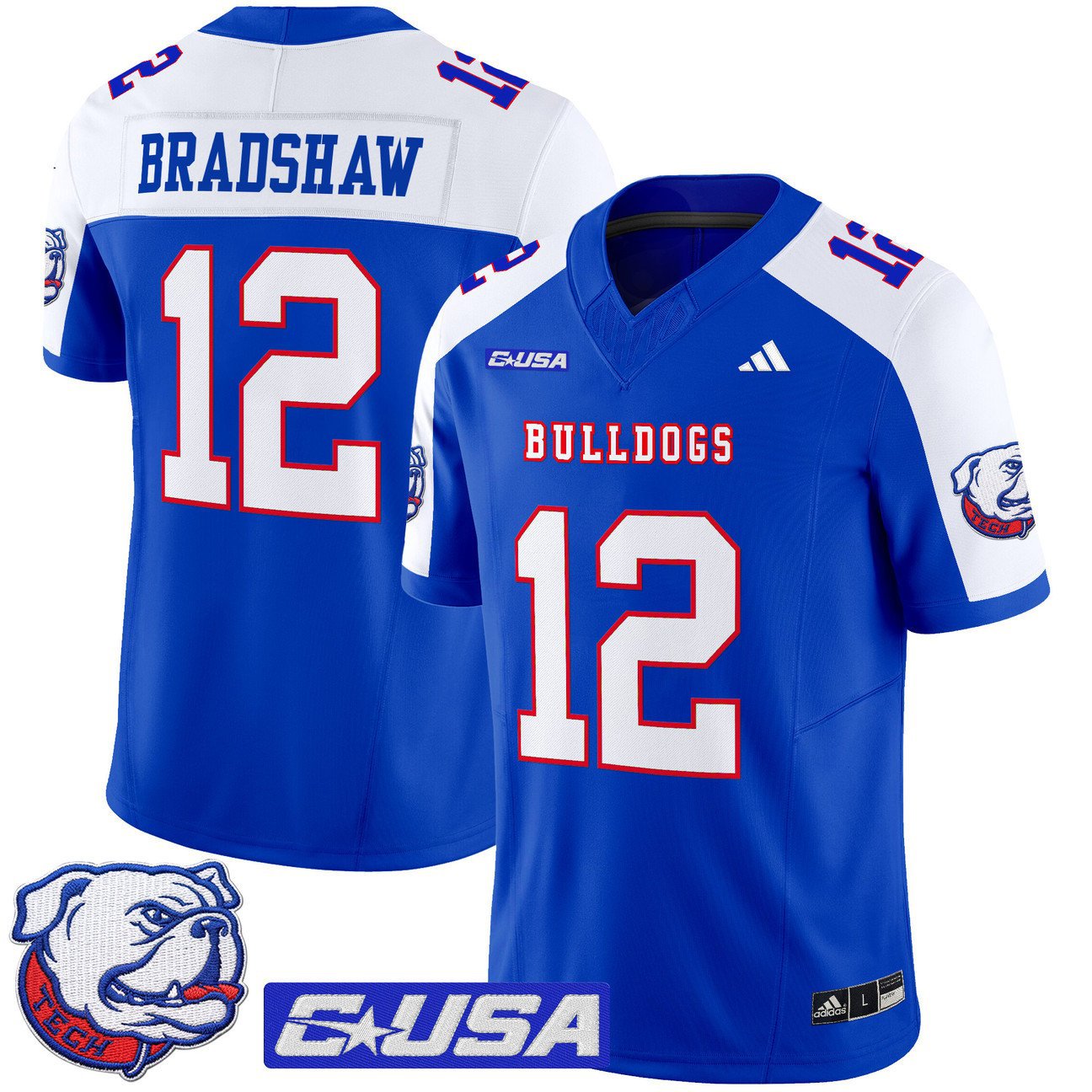 Terry Bradshaw Jersey #12 Louisiana Tech Bulldogs 2025 Limited Stitched Royal ALter