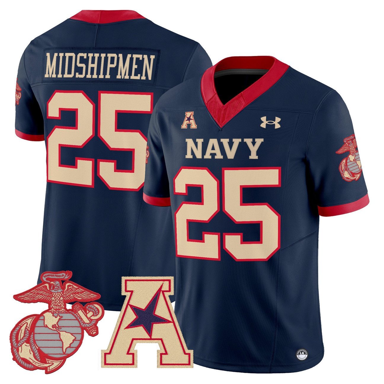 Midshipmen Jersey #25 Navy Midshipmen Vapor USMC Premier Stitched Navy