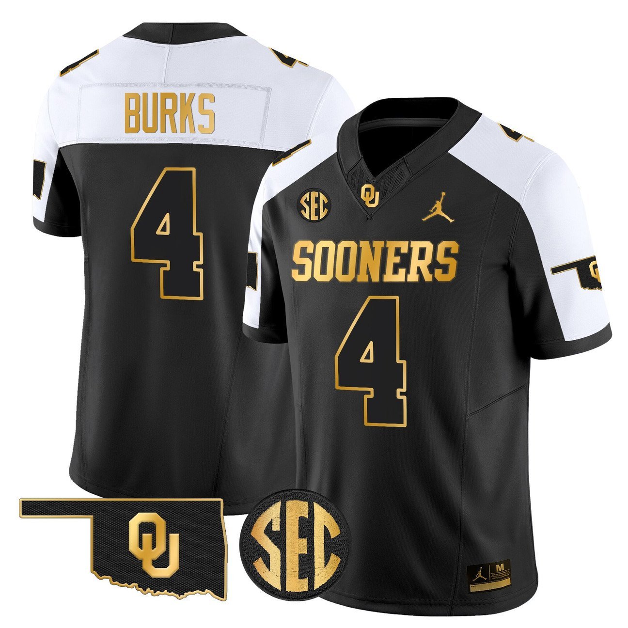 Deion Burks Jersey #4 Oklahoma Sooners 2025 Gold Limited Stitched Alternate