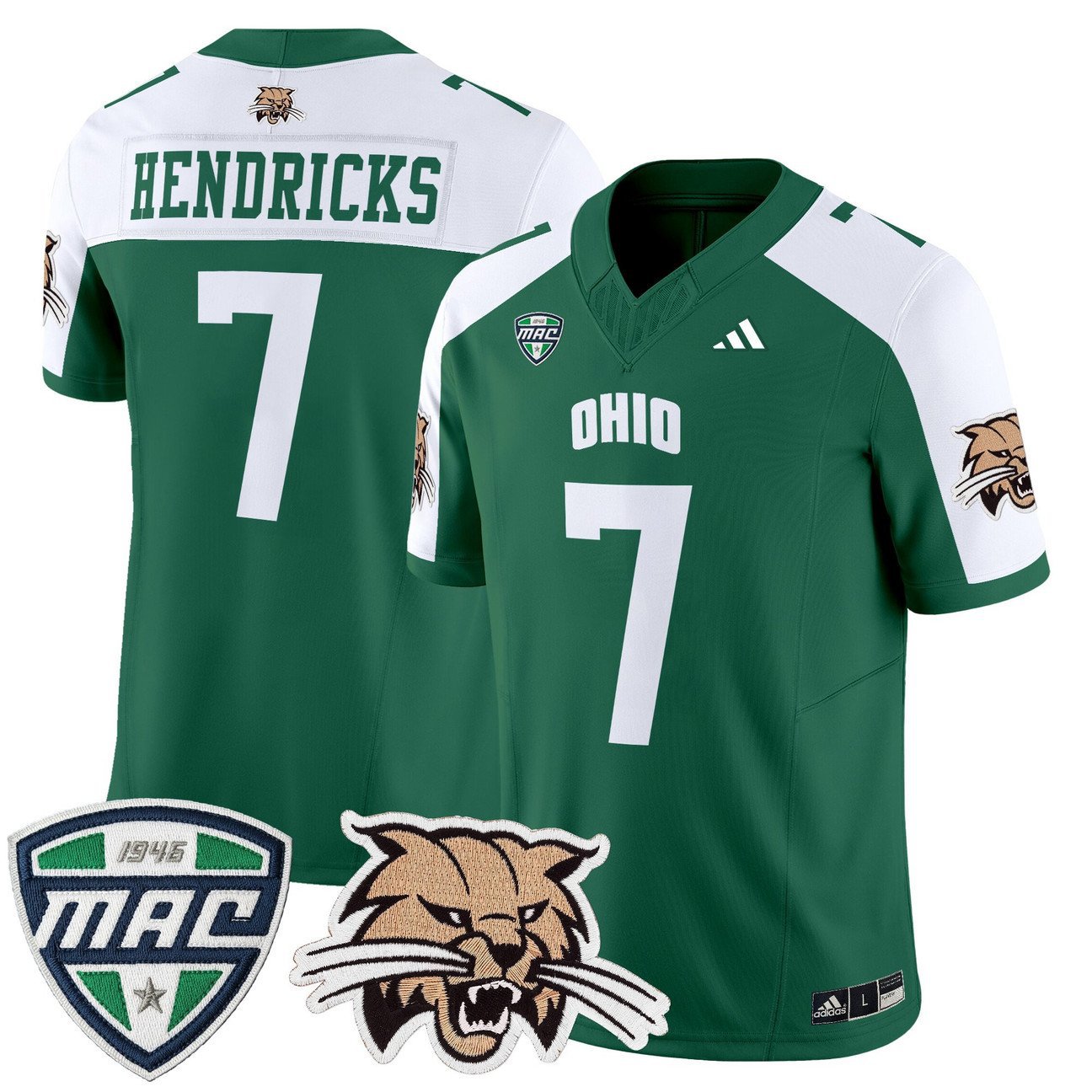 Chase Hendricks Jersey #7 Ohio Bobcats 2025 Vapor Limited Stitched Green Alter