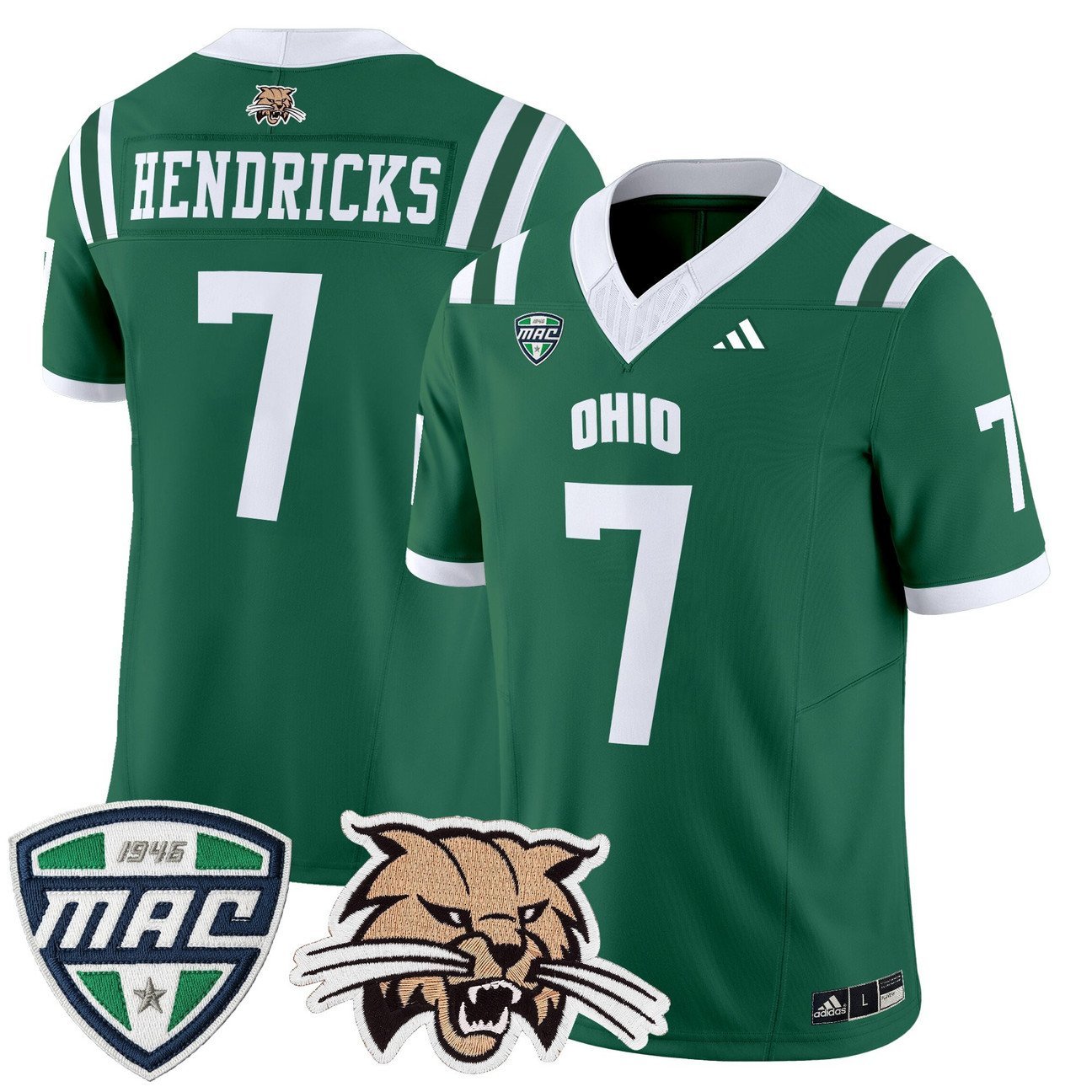 Chase Hendricks Jersey #7 Ohio Bobcats 2025 Vapor Limited Stitched Green