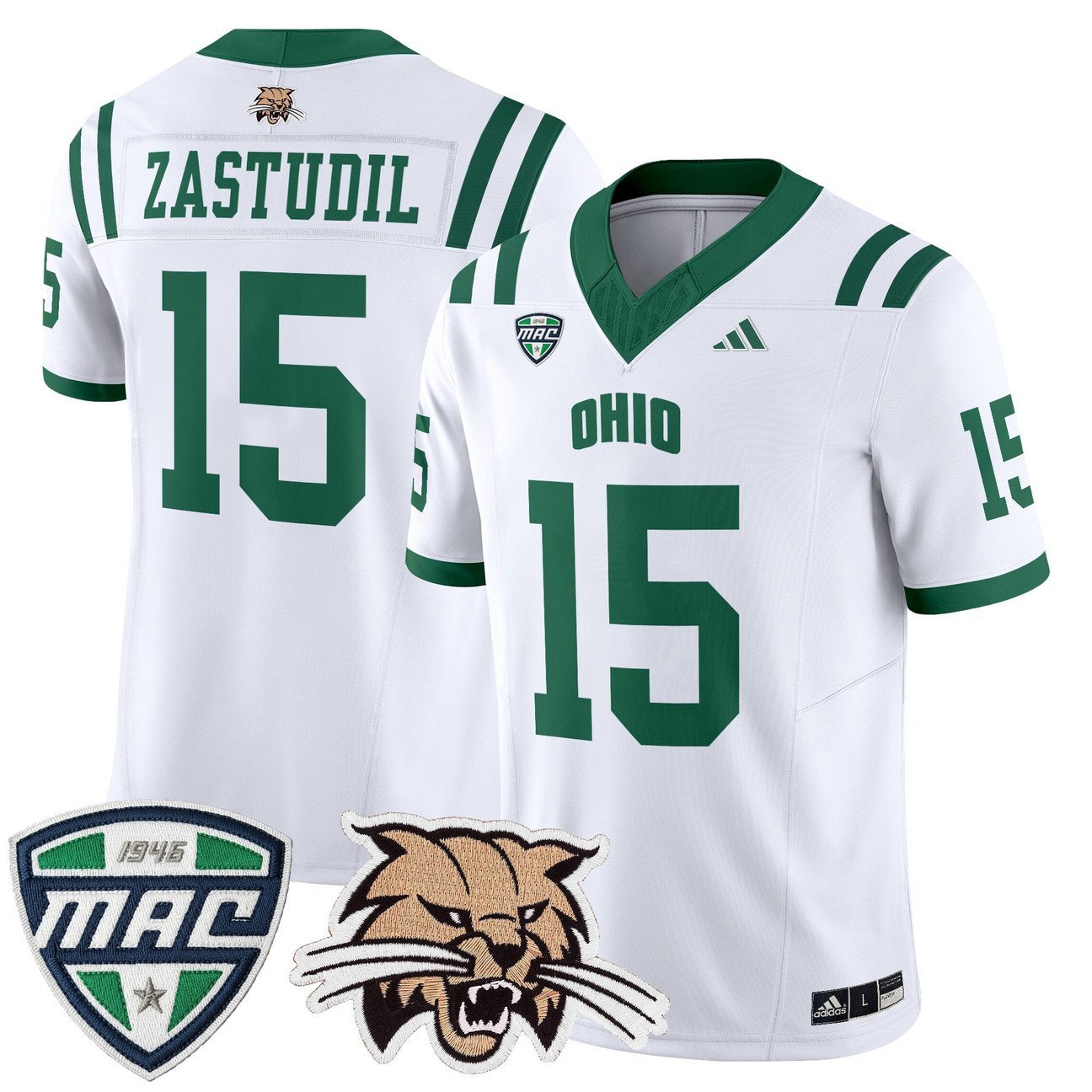 Dave Zastudil Jersey #15 Ohio Bobcats 2025 Vapor Limited Stitched White