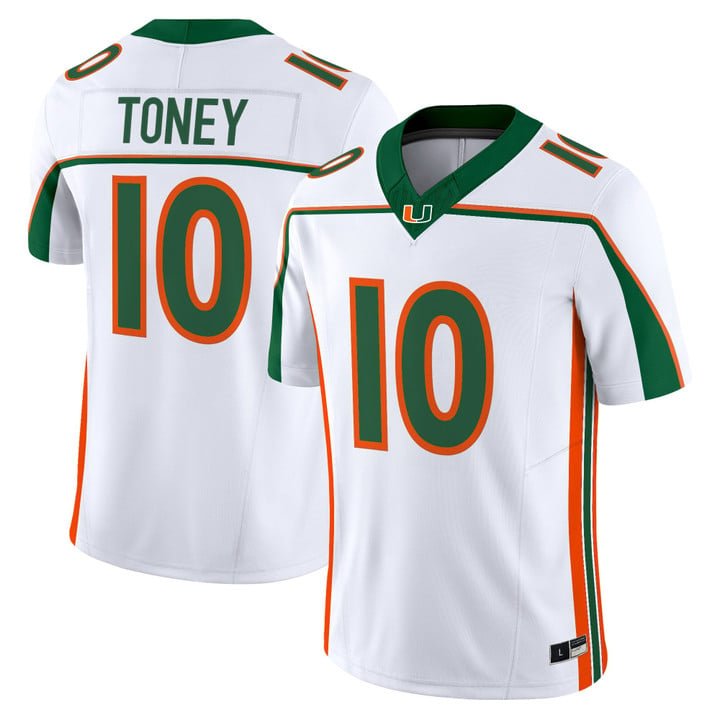 Malachi Toney Jersey #10 Miami Hurricanes Throwback 2025 Vapor Limited Stitched