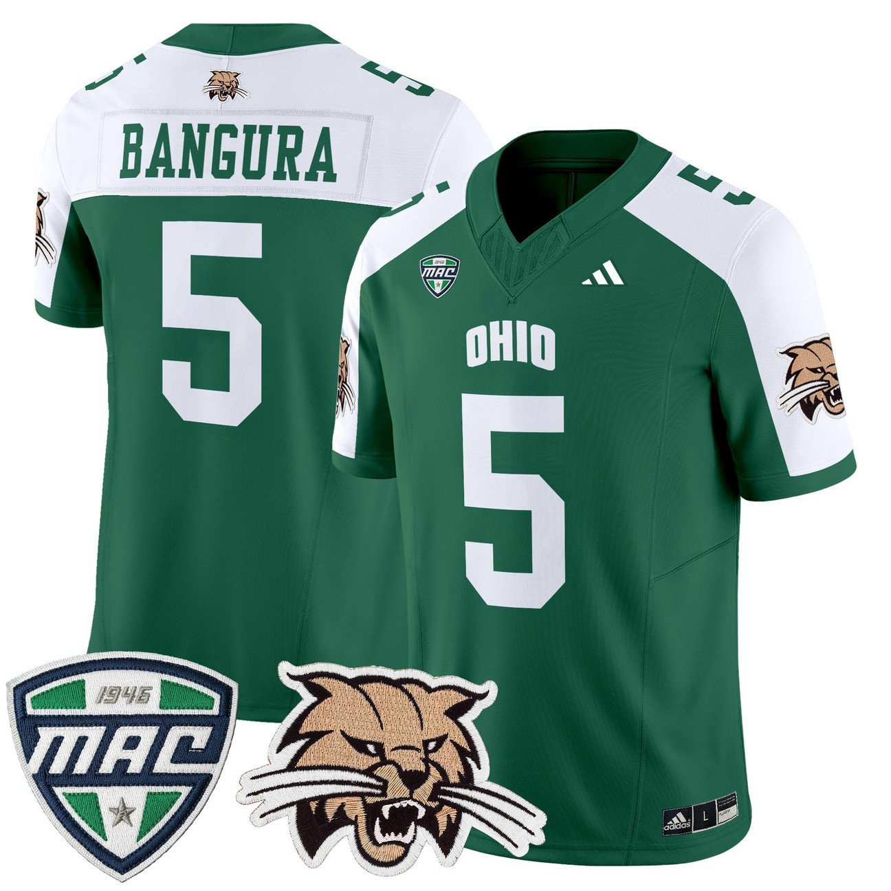 Sieh Bangura Jersey #5 Ohio Bobcats 2025 Vapor Limited Stitched Green Alter