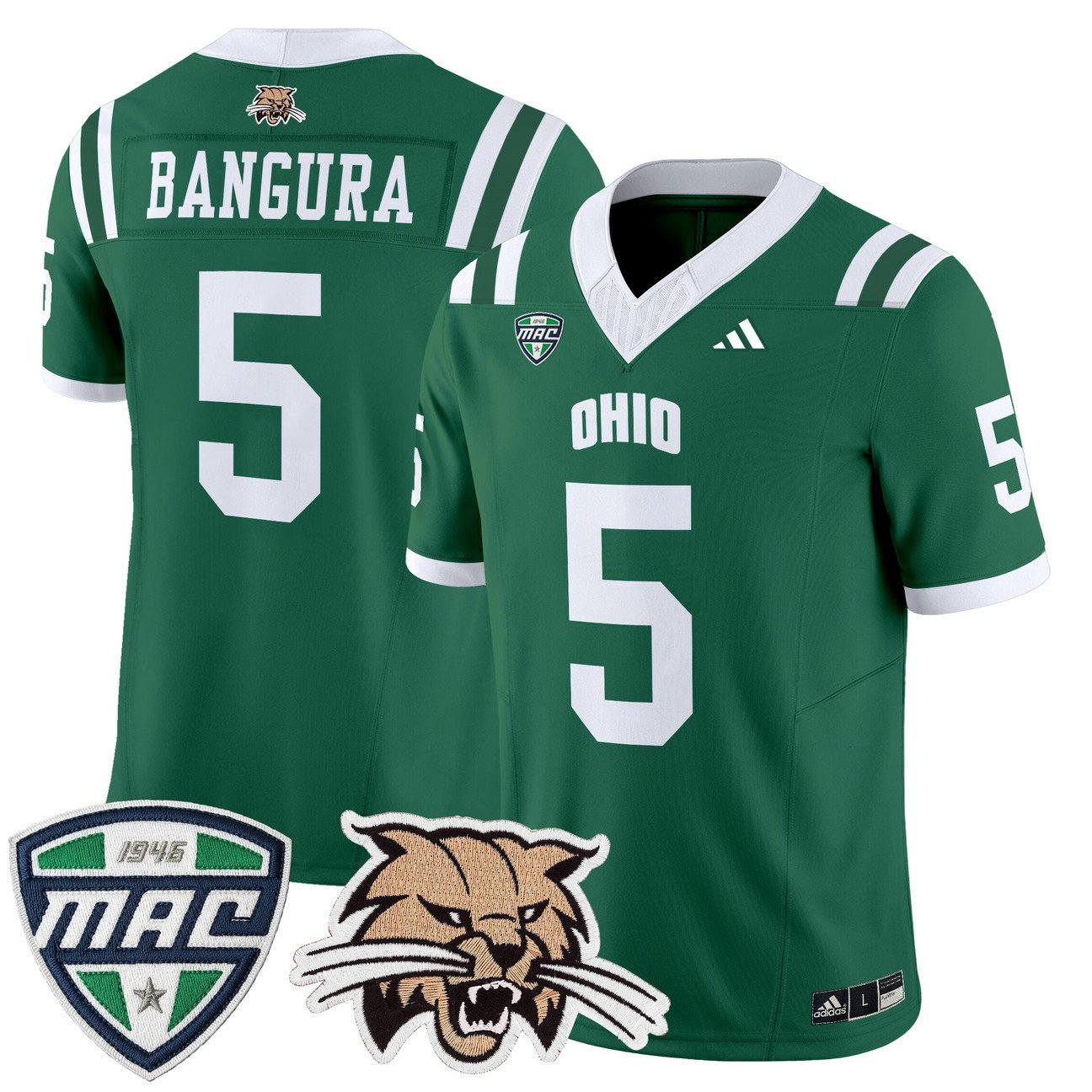 Sieh Bangura Jersey #5 Ohio Bobcats 2025 Vapor Limited Stitched Green