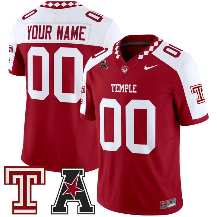 Custom Temple Owls Jersey Name, Number 2025 Vapor Limited Stitched Crimson Alter