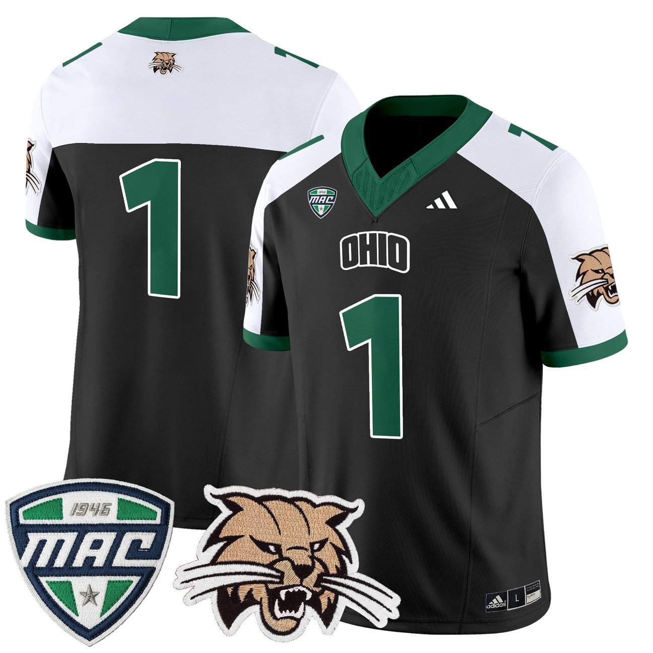 Team Jersey #1 Ohio Bobcats 2025 Vapor Limited Stitched Black Alter