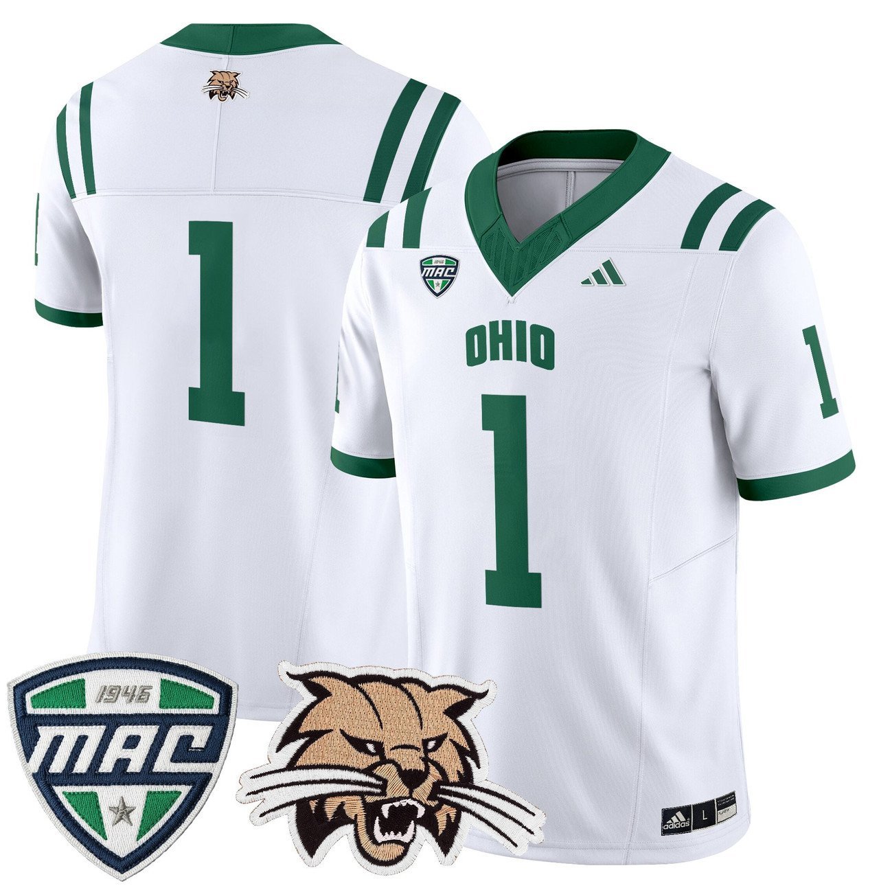Team Jersey #1 Ohio Bobcats 2025 Vapor Limited Stitched White