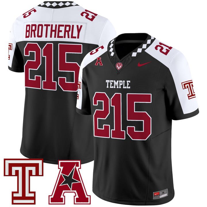 Brotherly Jersey #215 Temple Owls 2025 Vapor Limited Stitched Black Alter