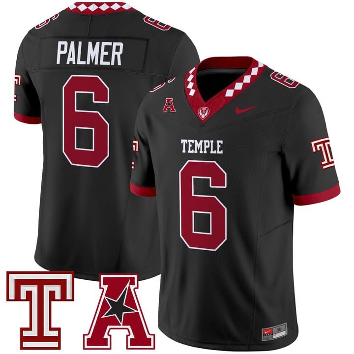 Paul Palmer Jersey #6 Temple Owls 2025 Vapor Limited Stitched Black