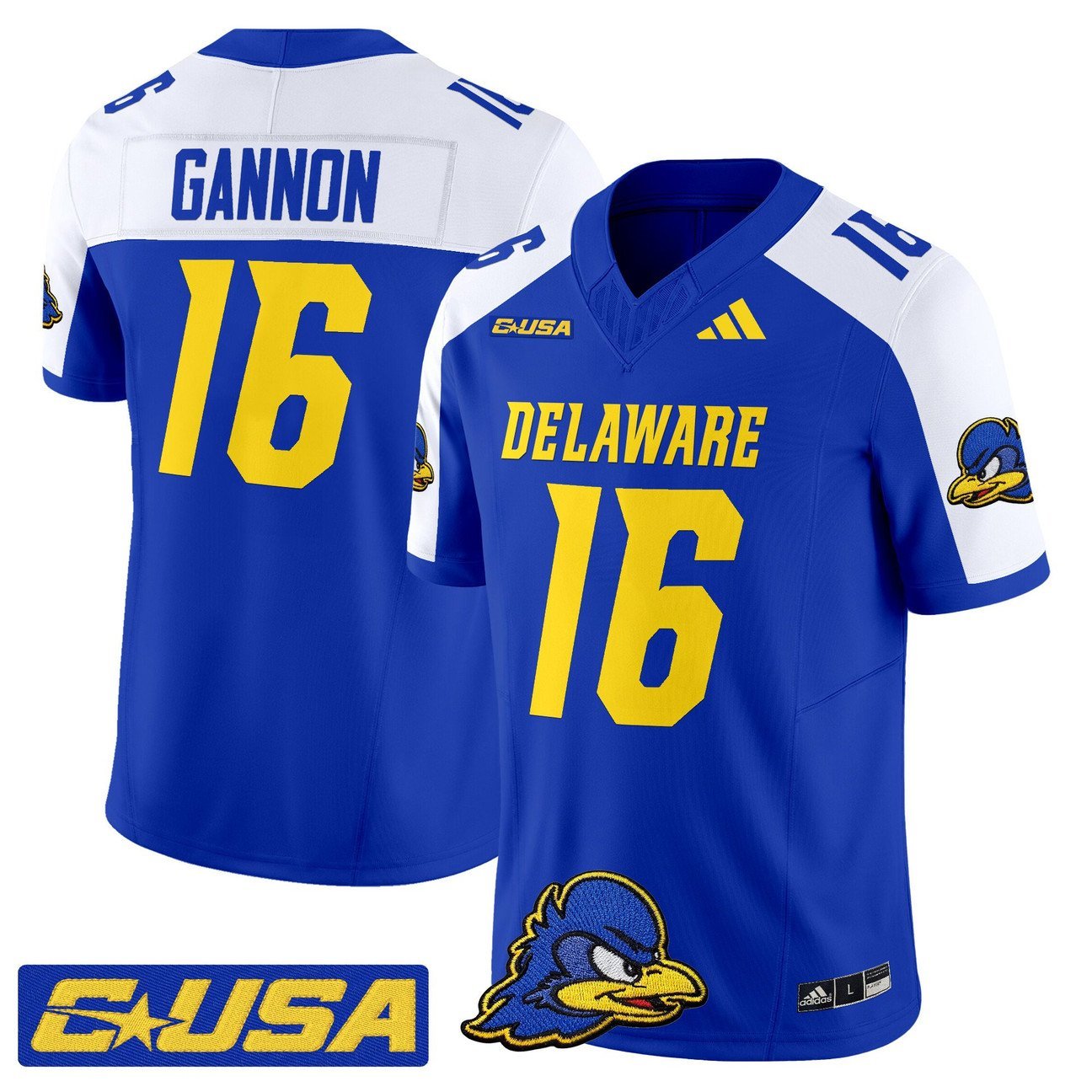 Rich Gannon Jersey #16 Delaware Blue Hens 2025 Vapor Limited Stitched Royal Alter