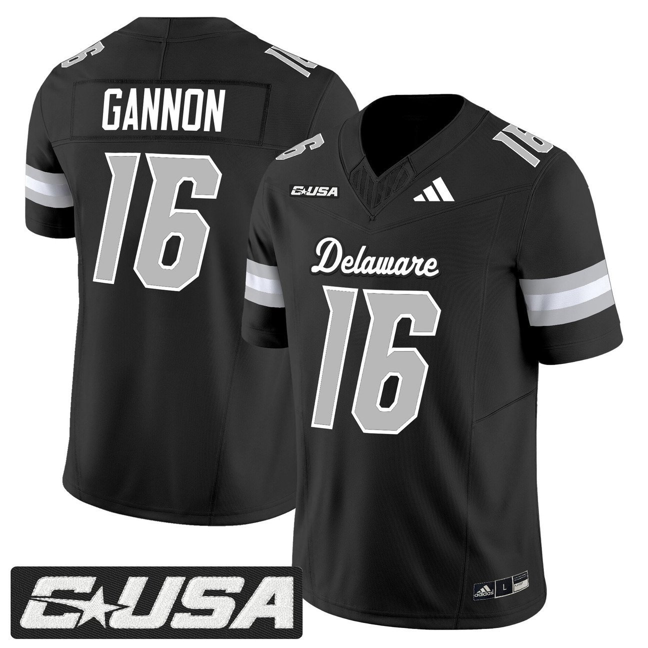 Rich Gannon Jersey #16 Delaware Blue Hens 2025 Vapor Limited Stitched Black