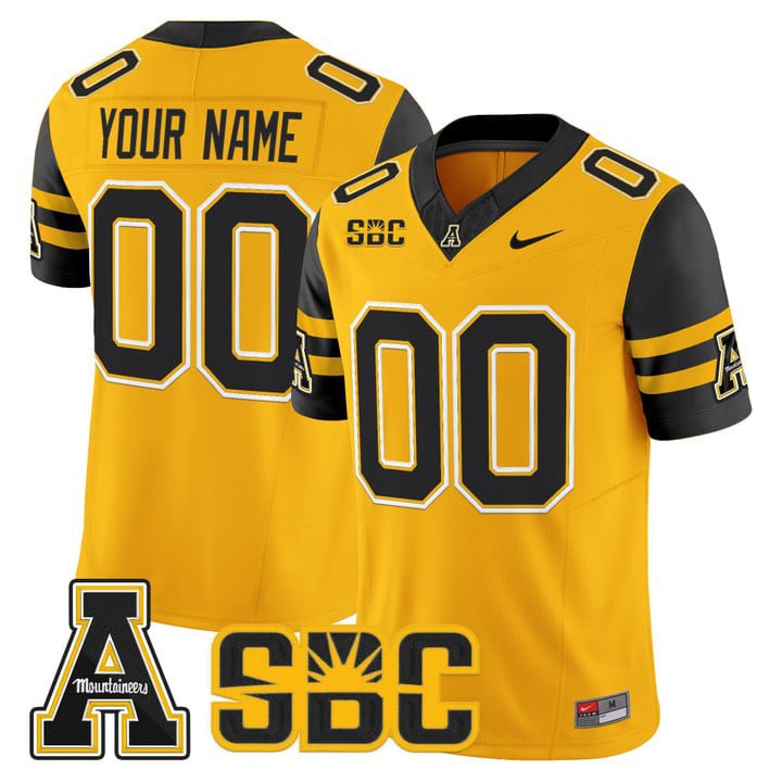 Custom App State Mountaineers Jersey 2025 Vapor Limited Stitched Gold