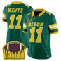 Carson Wentz Jersey #11 North Dakota State Bison 2025 Limited Stitched Green